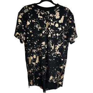 CR24 Street Official Black Gold‎ Splatter Print Men's Shirt Zipper Detail Medium